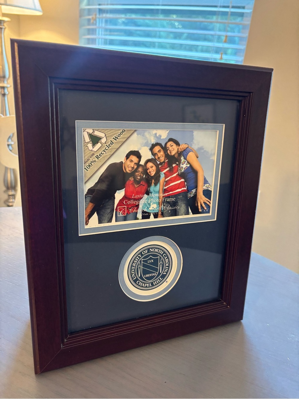 UNC Wooden Photo Frame with Navy Mat